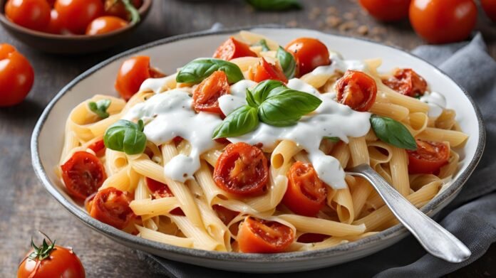 Pasta with Caramelised Tomatoes and Yogurt: A Perfect Blend of Flavors