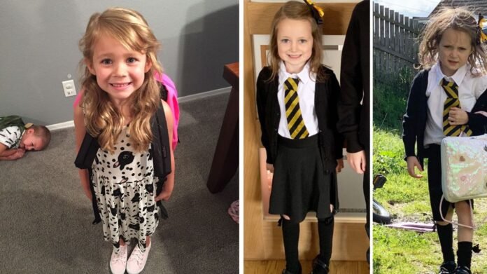 22 Photos Of Children On Their First Day Of School Before And After