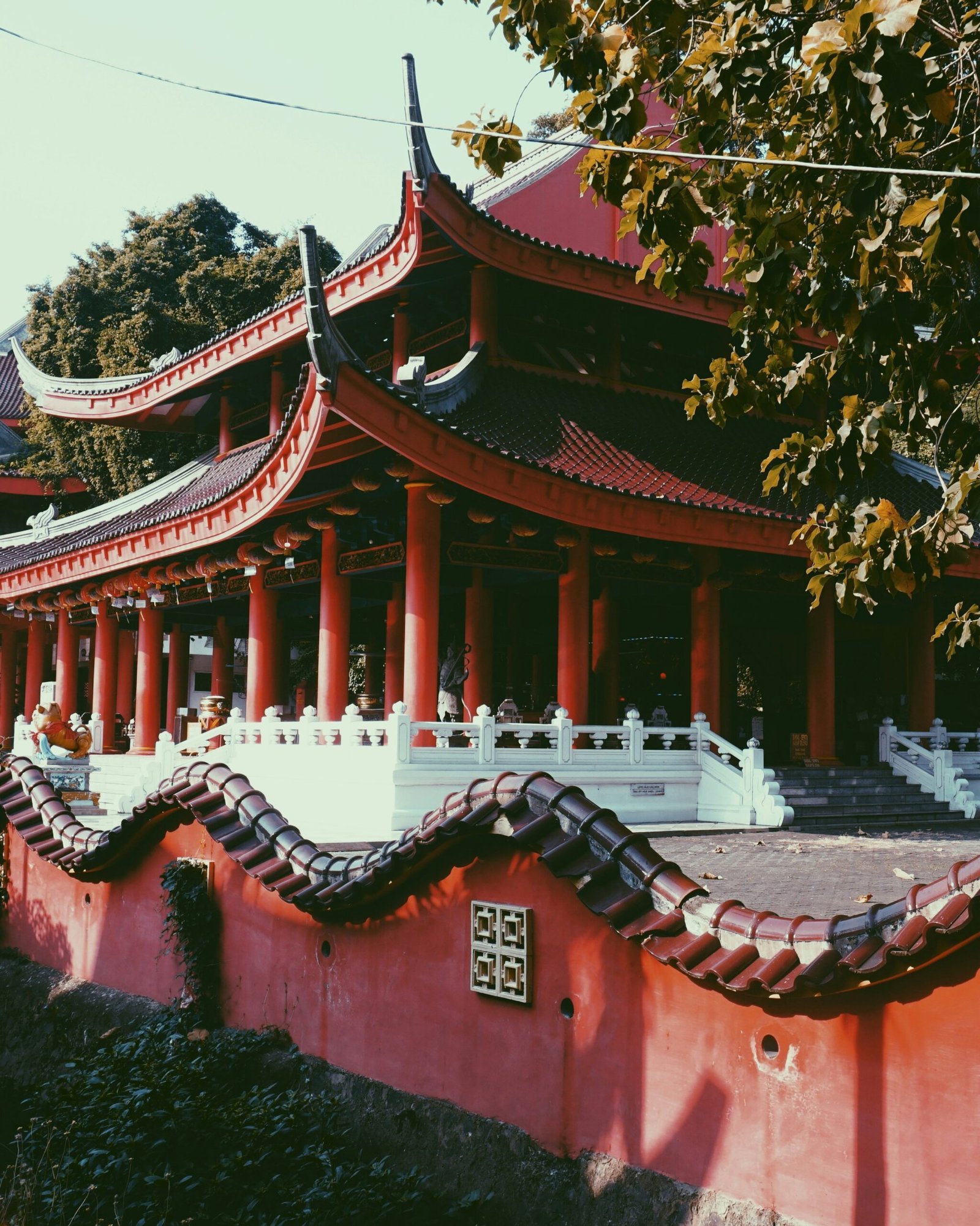 a large red building with a red roof